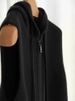 Aria Basics Vintage High-quality Japanese-style Raccoon Fur Knitted Vest, Sleeveless Gray Hooded Zip-up Cardigan Sweater For Women_ecoleips.com