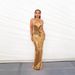 In Stock|New Foreign Trade High-end Nightclub Hollow-out Halter Neck Backless Sequin Long Dress For Women In European_ecoleips.com