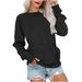2026 Autumn Winter New Women's Fashion Cross-Border Hot-Selling Solid Color Round Neck Loose Long Sleeve_ecoleips.com