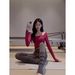 Yoga Outfit Set Spring And Autumn, New Model With Chest Pads, Slimming Waist, Long-sleeved Fitness Top, Pilates Clothing_ecoleips.com