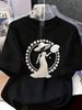 Elegant And Light Luxury Style Outfit Women's Printed T-shirt Light Luxury Gorgeous Daily Spring/summer Casual Short Sleeve Top_ecoleips.com