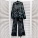 Women's Clothing design heavy diamond plaid denim shirt top loose hot diamond casual jeans suit_ecoleips.com