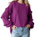 K New Women's Lantern Sleeve Round Neck Lace Sleeve Pullover Top_ecoleips.com