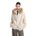 Women's Clothing Large Fur Collar Hooded Knit Cardigan Sweater For Women, Autumn Lazy Style, Zipper Coat For Couples_ecoleips.com