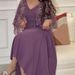 Women's Clothing Spring And Summer Shawl A Line V Neck Evening Dress_ecoleips.com
