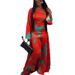 Muslim Dress Women's Slim Fit Long Dress Round Neck Printed Pleated Fashion Summer New American Style_ecoleips.com