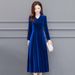 Cross-border High-end Velvet Stylish Autumn And Winter For Mothers, Cheongsam-style, Tummy-concealing, Elegant,_ecoleips.com