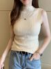 AOSSVIAO 2026 Women Knitted Tank Tops Women Thin Tops Basic Casual Tank Tops Half Neck Tees Sleeveless Tops For Women_ecoleips.com