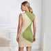 Voya 2026 New European And American Cross-Border Sexy Hot Girl Ribbed Design Color-Block Patchwork Slim Fit Bodycon Dress_ecoleips.com