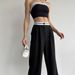 Women's New Style Hot Girl Outer Wear Sports Vest Tube Top Contrast Color High Waist Wide Leg Trousers Casual Suit_ecoleips.com