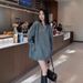 girl Korean Style Solid Color Simple High-End V-Neck Mid-Length Pullover Sweater For Women Fashion Loose Lazy Versatile_ecoleips.com