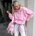 Women's Oversized Fleece Pullover – Cozy Sherpa-Lined Hoodie With Stand Collar (Winter 2025 Trend)_ecoleips.com