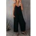 Suitable For All Seasons 2025 Summer New Women's Solid Color Pocket Loose Casual Strap Jumpsuit_ecoleips.com