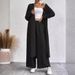 Pus Size Two Piece Set Loose Fitting Long Shirt Wide Leg Pants Fashion Sportswear For Spring Autumn_ecoleips.com
