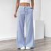 2025s 2025 Spring/Summer New Comfortable Casual Drawstring Pocket Slimming Striped Wide-leg Pants_ecoleips.com