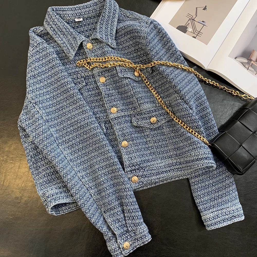 Heavy Duty Color Blocked Denim Jacket Loose Fitting Embroidered Rabbit And Letter Details Absolutely Stunning Perfect For Early Spring_ecoleips.com