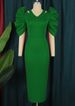 Women's Clothing Hollow Pleated Solid Color High Waist Banquet Event Evening Dress Female Party Dress_ecoleips.com