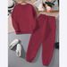 Bow-Print Fleece Lounge Set – Long-Sleeve Top & Jogger Pants (5 Colors, S-XXL) | Cozy Winter Loungewear For Women_ecoleips.com