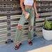 Distressed High-Waisted Wide-Leg Jeans – Vintage Washed & Hand-Ripped Boho Denim (Brown & Green, S-L)_ecoleips.com