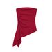 Women's Stylish Off-Shoulder Straight Neck Bandeau Top Summer New Arrival Casual Elegant Fashionable_ecoleips.com