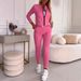 Women's Clothing Solid Color Slim All Match Long Sleeved Trousers Suit_ecoleips.com