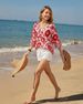 Youtalia Womens V Neck 3/4 Sleeve Bohemian Casual Blouses Loose Fit Tunic Tops Shirt Boho Floral Vacation Clothes_ecoleips.com