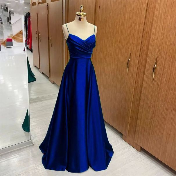Women's Clothing Evening Dress Women's Suspenders Sexy Party Party Birthday Banquet Evening Dress Temperament Long Satin Dress_ecoleips.com