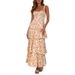 Cross-Border Independent Station New Spring Summer Floral Dress Vacation Party Backless Sexy Sweet Gown For Women_ecoleips.com