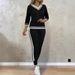 Women's European American Casual Sports Pant Set Long Sleeved Top Versatile Autumn Fashion Regular Fit Summer Thickness_ecoleips.com
