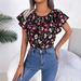 Instagram-style Real Shot Of Spring/summer European And American Casual Loose Ruffled Tie Chiffon Blouse. Independent_ecoleips.com