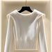 Women's Clothing White soft and lazy loose pullover sweater for women new autumn and winter chic chic tops_ecoleips.com