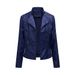 K New Women's Leather Jacket, Short Coat, Slim Fit, Thin Leather Coat, Women's Motorcycle Suit._ecoleips.com