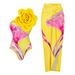 Women's Clothing New Swimsuit Women's 3d Big Flower Decorative Printed One-Piece Swimsuit Suit_ecoleips.com