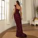 Women’s Clothing new one shoulder sexy heavy sequin ribbon big swing ball evening dress_ecoleips.com