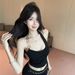 American Chic Metal Ring Asymmetric Camisole Sexy Backless Slimming Bodycon Skirt Set For Women Summer_ecoleips.com
