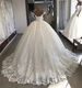 Mid Waist French Style Wedding Dress With Long Train, Dreamy White Lace Backless Bridal Gown, Simple Elegant Medium Length Design_ecoleips.com