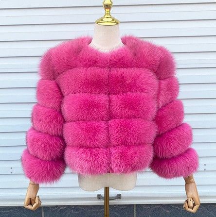 Women's Clothing fur coat fox fur patchwork winter thick warm long sleeve short fur coat_ecoleips.com