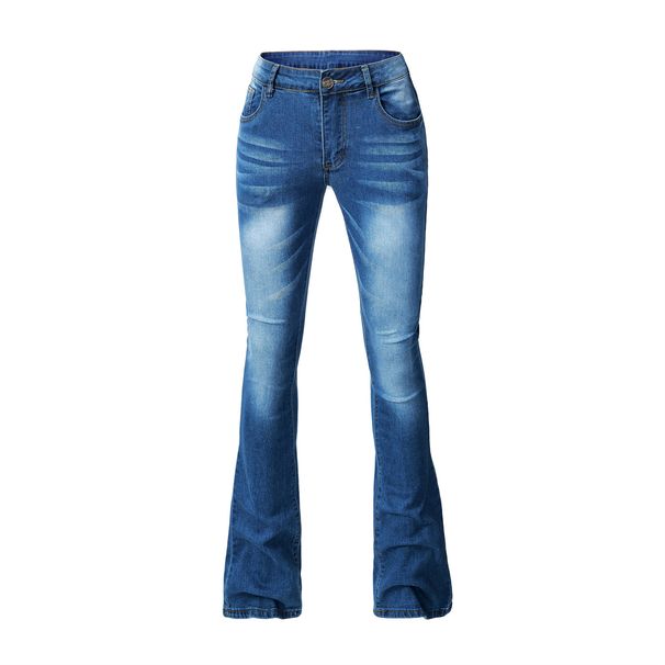 Women's Clothing Tight Elastic Tassel Flared Pants Trousers Solid Color Jeans_ecoleips.com