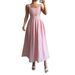 Women's Clothing Temperament Elegant Style Sling Pleated Dress_ecoleips.com