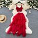Elegant Lace Camisole Top With High-Waisted Mesh Skirt Set – Trendy Two-Piece Outfit For Women_ecoleips.com