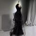 Women's Clothing New Black Evening Dress High End Slim Temperament Celebrity Host Halter Neck Fishtail Skirt Wedding Toast Dress_ecoleips.com