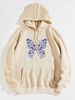 Women's Hoodie Long Sleeve Hoodies & Sweatshirts Printing Pocket Casual Flower Butterfly_ecoleips.com