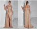Sequin Mermaid Evening Gown Strapless High-Waist Party Dress with Slit for Women XS-XL Polyester-Spandex Blend 16 Colors_ecoleips.com