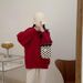 girl 2023 Autumn Winter Cable Knit Zodiac New Year Christmas Red Pullover Loose Fit Casual Style Knitted Sweater For Women_ecoleips.com