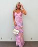 Cross-border European And American Women's Fashion Bestseller: Wavy Edge Strap Dress - Long-term Stock_ecoleips.com