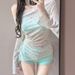 Women's Swimsuit Set Sweet And Innocent Star Print Long Sleeved Sun Protective Jacket Three Piece Two Piece Swimwear_ecoleips.com