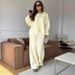Women's Clothing Casual Cotton Blend Zip-Up Hoodie With Drawstring Wide-Leg Pants Two-Piece Set - Comfortable Streetwear Outfit For Everyday Wear_ecoleips.com