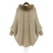 Women's Knitted Cape Cardigan Batwing Sleeve Coat With Fur Collar - Autumn Winter Fashion Outerwear_ecoleips.com