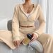 Women's Long Sleeved Two Piece Set Casual Look Hooded Trouser Length Stylish Design_ecoleips.com