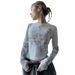 Y2K Women's Printed Long Sleeve T-Shirt round Neck Pullover Casual Fashion Street Style Top European And American Summer Retro_ecoleips.com